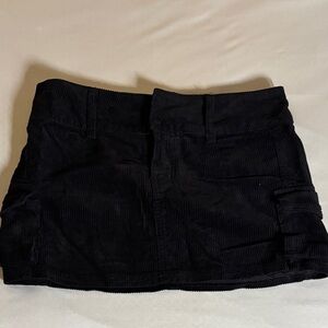 Black Corduroy Women Shorts